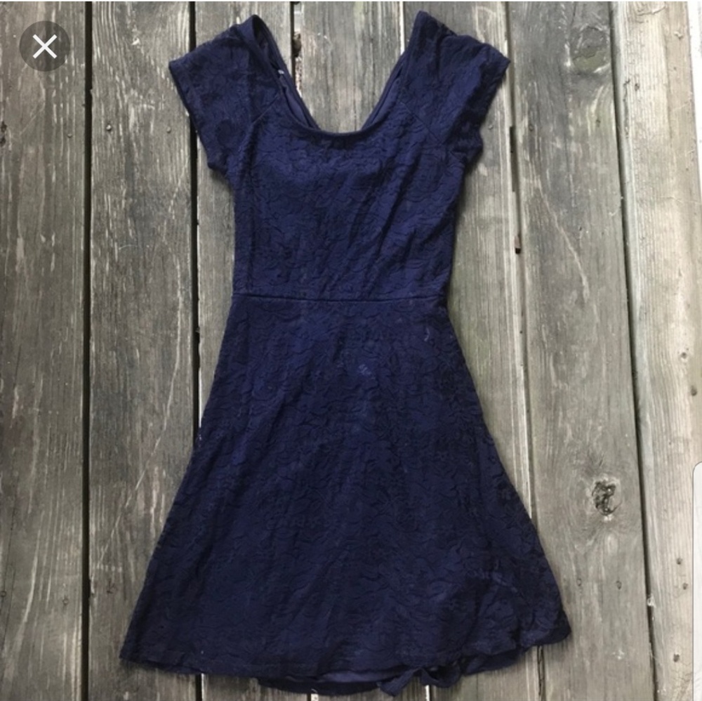 Rue21 Navy Blue Full Lace Mini Dress